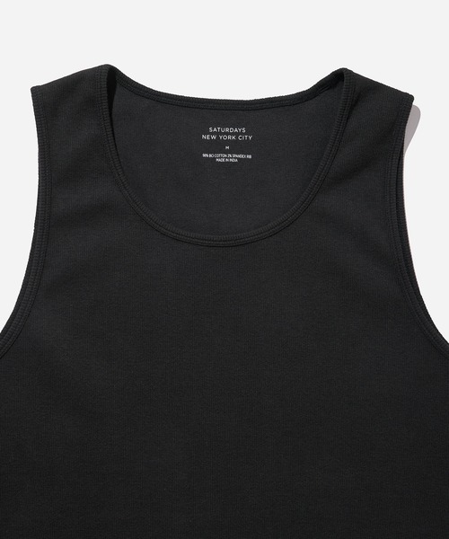 Saturdays NYC（サタデーズ ニューヨークシティ ）の「Cotton Rib Tank（タンクトップ・メンズ・ブラック/オフホワイト・X-SMALL/M/S/L/XL）」の11枚目の写真