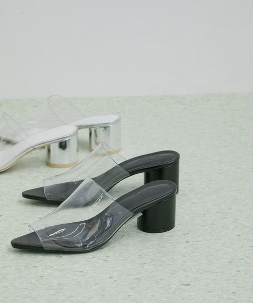 ADAM ET ROPE'（アダムエロペ）の「クリアミュール（サンダル・レディース・シルバー/ブラック・23.0cm/23.5cm/24.0cm/24.5cm）」の3枚目の写真
