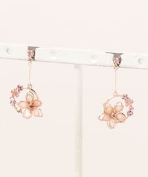 GGD SELECT（ジージーディー　セレクト）の「線曲げ花ハンダサークル花パーツチタンピアス ピンク[ACCACC]（ピアス（両耳用））」