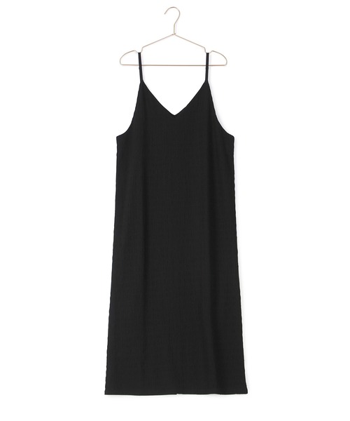 ROPE' PICNIC（ロペピクニック）の「リンクコーデ/シャーリングカットジャガードキャミワンピース（ワンピース・レディース・ブラック/ブルー/ライトグリーン・38）」の4枚目の写真