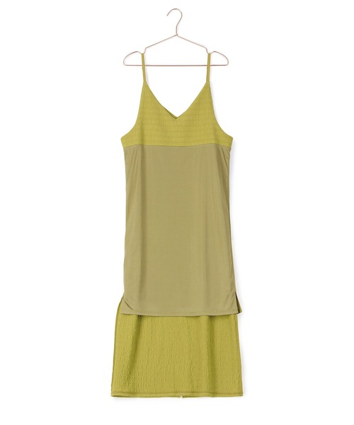 ROPE' PICNIC（ロペピクニック）の「リンクコーデ/シャーリングカットジャガードキャミワンピース（ワンピース・レディース・ブラック/ブルー/ライトグリーン・38）」の7枚目の写真