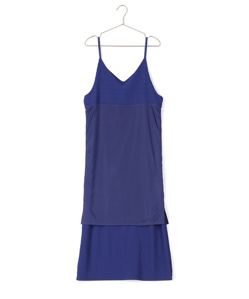 ROPE' PICNIC（ロペピクニック）の「リンクコーデ/シャーリングカットジャガードキャミワンピース（ワンピース・レディース・ブラック/ブルー/ライトグリーン・38）」の5枚目の写真