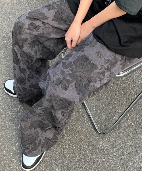 Mayree（メイリー）の「フラワー柄ワイドストリートパンツ(se)（スラックス・レディース・ブラウン/ブラック・FREE）」の3枚目の写真