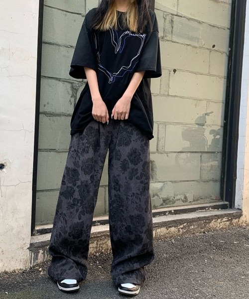 Mayree（メイリー）の「フラワー柄ワイドストリートパンツ(se)（スラックス・レディース・ブラウン/ブラック・FREE）」の17枚目の写真
