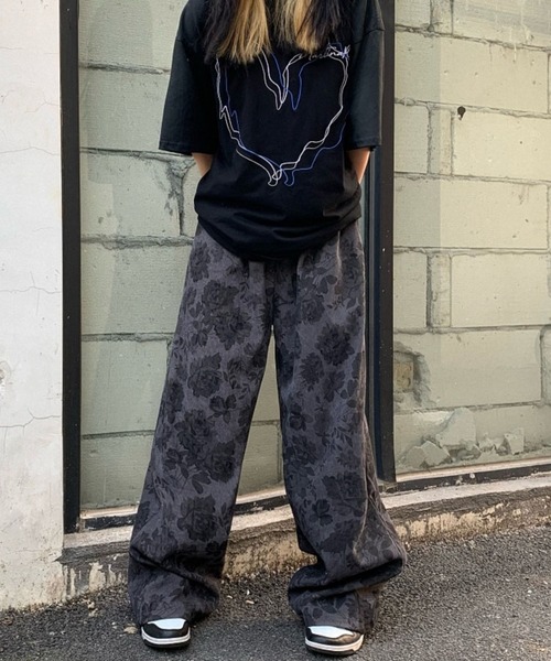 Mayree（メイリー）の「フラワー柄ワイドストリートパンツ(se)（スラックス・レディース・ブラウン/ブラック・FREE）」の13枚目の写真
