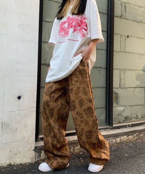 Mayree（メイリー）の「フラワー柄ワイドストリートパンツ(se)（スラックス・レディース・ブラウン/ブラック・FREE）」の18枚目の写真