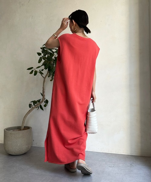 美品【Dou・Dou】深Vスウェットワンピース マキシ丈 日本製 美品【Dou・Dou】深Vスウェットワンピース マキシ丈 日本製