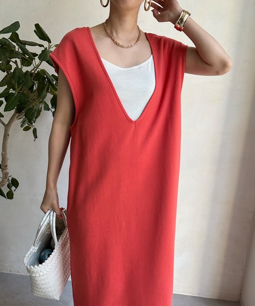 美品【Dou・Dou】深Vスウェットワンピース マキシ丈 日本製 美品【Dou・Dou】深Vスウェットワンピース マキシ丈 日本製