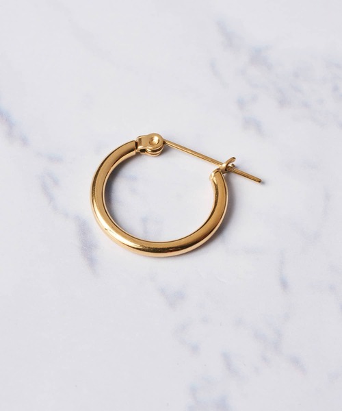 ADPOSION(アドポーション)の「【WEB限定】14mm フープピアス(片耳)(ピアス(片耳用)・レディース・シルバー/ゴールド/ブラック・FREE)」の3枚目の写真