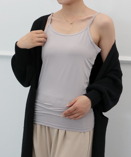 Esime(エシミー)の「【同色2枚セット】冷感/吸水速乾/抗菌防臭 インナーキャミソール(キャミソール・レディース・ホワイト/ブラック/グレイッシュベージュ・M/L/LL/S)」の3枚目の写真