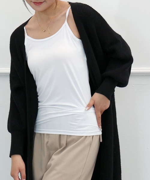 Esime(エシミー)の「【同色2枚セット】冷感/吸水速乾/抗菌防臭 インナーキャミソール(キャミソール・レディース・ホワイト/ブラック/グレイッシュベージュ・M/L/LL/S)」の18枚目の写真