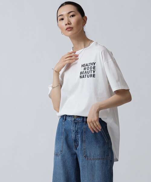 GALLEST(ギャレスト)の「ワンポイントロゴTシャツ(Tシャツ/カットソー・レディース・ホワイト/ブラック/サンドベージュ・13/38)」の12枚目の写真