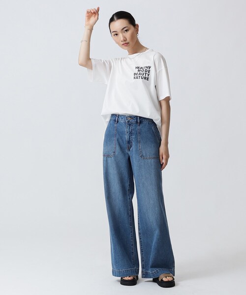 GALLEST(ギャレスト)の「ワンポイントロゴTシャツ(Tシャツ/カットソー・レディース・ホワイト/ブラック/サンドベージュ・13/38)」の22枚目の写真