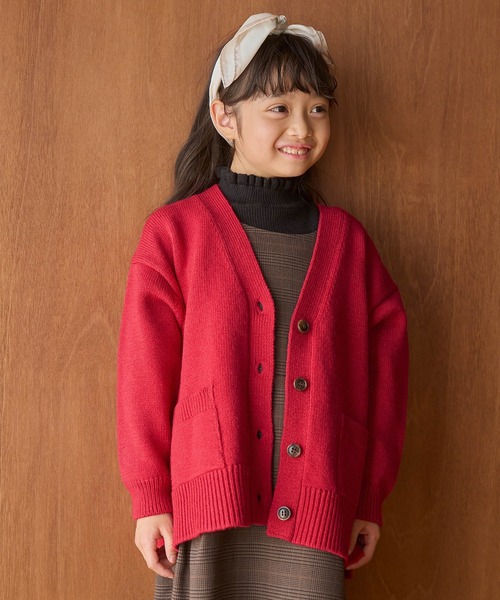 ROPE' PICNIC（ロペピクニック）の「【KIDS】ユニセックスVネックカーディガン（カーディガン/ボレロ・キッズ・レッド/ブルー系その他6・110/120/130/140/150）」の4枚目の写真
