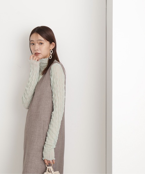 N.（N. Natural Beauty Basic）（エヌエヌナチュラルビューティーベーシック）の「◆シアーウェーブカットソー（Tシャツ/カットソー・レディース・ブラック/オフホワイト/ライトグリーン・MEDIUM）」の22枚目の写真