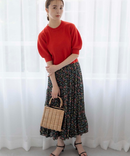 fifth(フィフス)の「花柄プリーツスカート(スカート・レディース・ブラック/オフホワイト・M)」の22枚目の写真