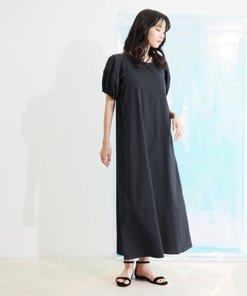 Jayro（ジャイロ）の「ランタンスリーブワンピース（ワンピース・レディース・ネイビー/グリーン/キャメル・M）」の2枚目の写真