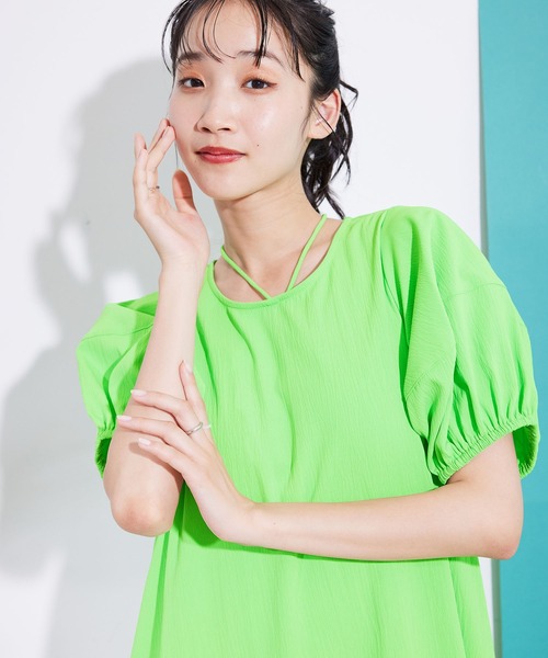 Jayro（ジャイロ）の「ランタンスリーブワンピース（ワンピース・レディース・ネイビー/グリーン/キャメル・M）」の5枚目の写真