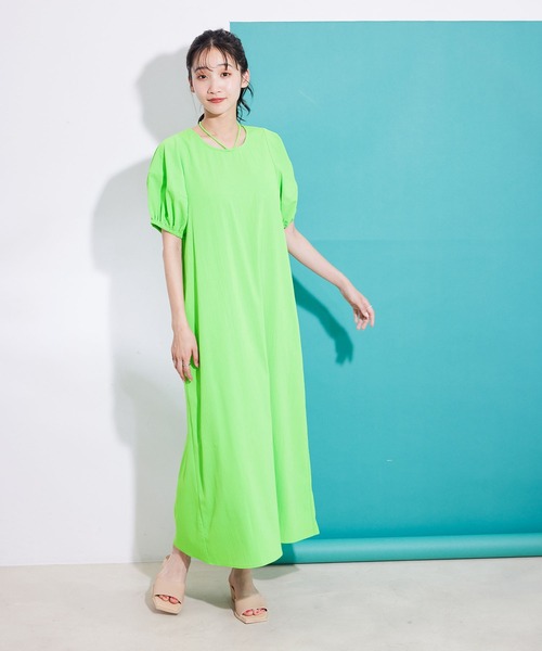 Jayro（ジャイロ）の「ランタンスリーブワンピース（ワンピース・レディース・ネイビー/グリーン/キャメル・M）」の7枚目の写真