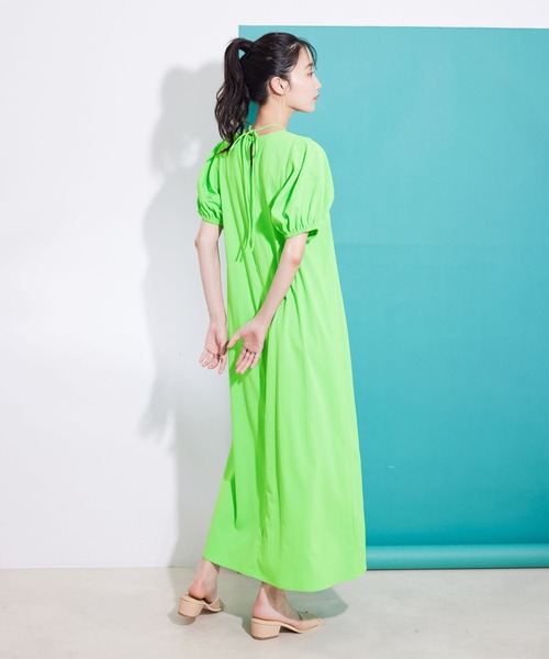 Jayro（ジャイロ）の「ランタンスリーブワンピース（ワンピース・レディース・ネイビー/グリーン/キャメル・M）」の8枚目の写真