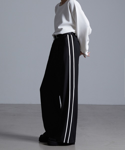 ドレープモード ワイドトラックパンツ【セットアップ対応】（スラックス）｜Loose/ルース（ルース）