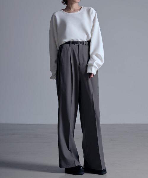 ドレープモード ワイドトラックパンツ【セットアップ対応】（スラックス）｜Loose/ルース（ルース）
