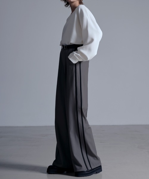 ドレープモード ワイドトラックパンツ【セットアップ対応】（スラックス）｜Loose/ルース（ルース）