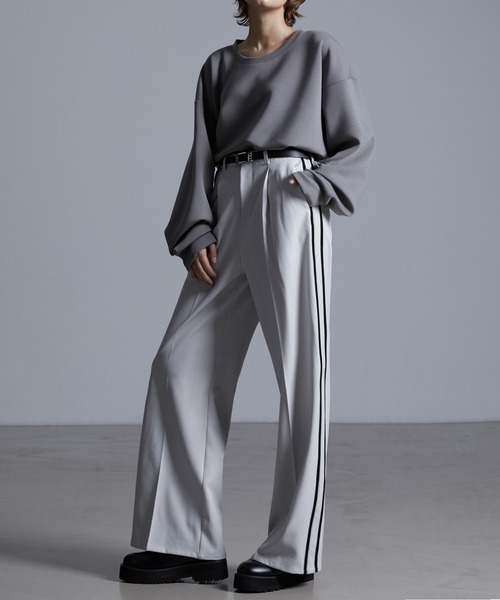 ドレープモード ワイドトラックパンツ【セットアップ対応】（スラックス）｜Loose/ルース（ルース）