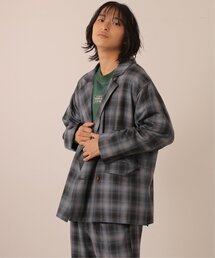 オリジナル先染めTRチェックゆるジャケット/ユニセックス可