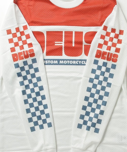 DEUS EX MACHINA(デウスエクスマキナ)の「ECHO MOTO JERSEY 長袖モトクロスジャージ リラックスフィット メッシュ素材(Tシャツ/カットソー・メンズ・オフホワイト・LARGE/MEDIUM/X-LARGE/SMALL)」の2枚目の写真