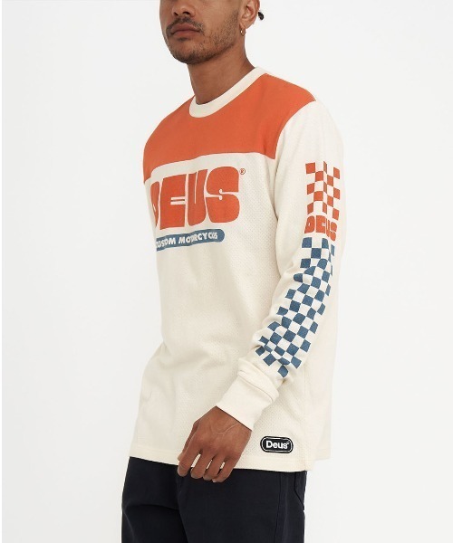 DEUS EX MACHINA(デウスエクスマキナ)の「ECHO MOTO JERSEY 長袖モトクロスジャージ リラックスフィット メッシュ素材(Tシャツ/カットソー・メンズ・オフホワイト・LARGE/MEDIUM/X-LARGE/SMALL)」の4枚目の写真