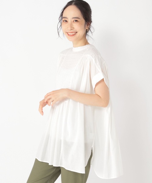 studio CLIP（スタディオクリップ）の「Wフロントクラフト刺繍ブラウス（シャツ/ブラウス・レディース・オフホワイト/ベージュ/ブラック・FREE）」の5枚目の写真