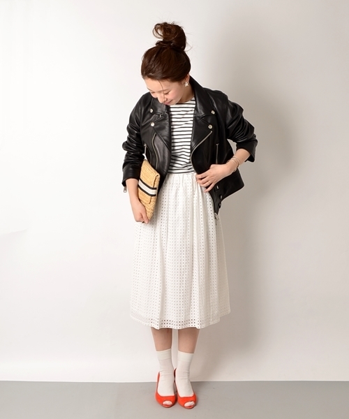 SHIPS for women（シップスフォーウィメン）の「ダブルライダースレザージャケット◇（ライダースジャケット・レディース・ブラック・38/36）」の2枚目の写真