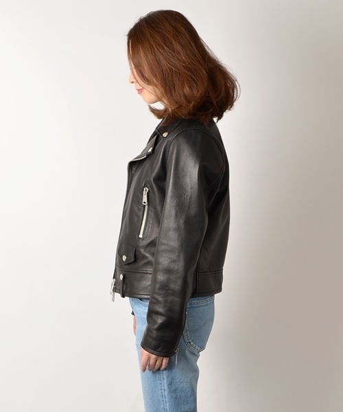 SHIPS for women（シップスフォーウィメン）の「ダブルライダースレザージャケット◇（ライダースジャケット・レディース・ブラック・38/36）」の3枚目の写真