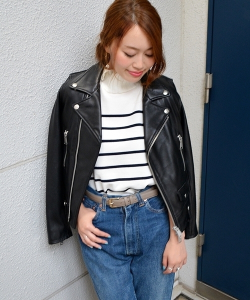 SHIPS for women（シップスフォーウィメン）の「ダブルライダースレザージャケット◇（ライダースジャケット・レディース・ブラック・38/36）」の9枚目の写真