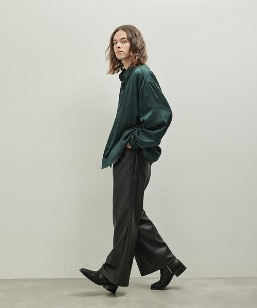 JUNRED（ジュンレッド）の「レザーワイドフレアパンツ（その他パンツ・メンズ・ブラック・L/M/S）」の5枚目の写真