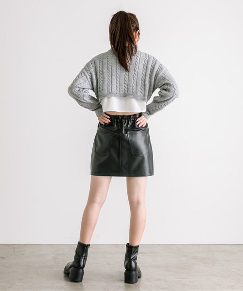 OLIVE des OLIVE（オリーブデオリーブ）の「ダブルウエストミニスカート　1032010080（スカート・レディース・ブルー/スミクロ/ブラック・FREE）」の6枚目の写真