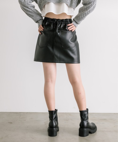 OLIVE des OLIVE（オリーブデオリーブ）の「ダブルウエストミニスカート　1032010080（スカート・レディース・ブルー/スミクロ/ブラック・FREE）」の10枚目の写真