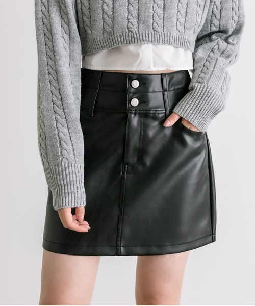 OLIVE des OLIVE（オリーブデオリーブ）の「ダブルウエストミニスカート　1032010080（スカート・レディース・ブルー/スミクロ/ブラック・FREE）」の11枚目の写真