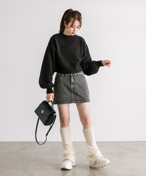 OLIVE des OLIVE（オリーブデオリーブ）の「ダブルウエストミニスカート　1032010080（スカート・レディース・ブルー/スミクロ/ブラック・FREE）」の12枚目の写真