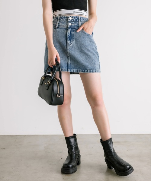 OLIVE des OLIVE（オリーブデオリーブ）の「ダブルウエストミニスカート　1032010080（スカート・レディース・ブルー/スミクロ/ブラック・FREE）」の22枚目の写真