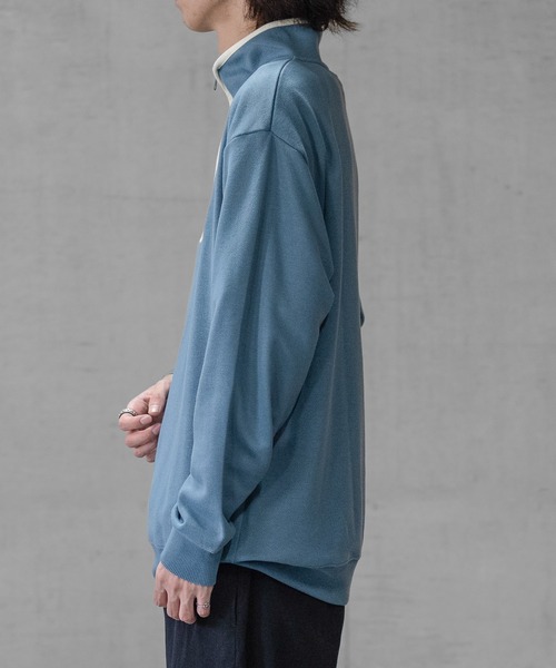 GLOVE HOUSE（グローブハウス）の「【a】TC裏毛ワンポイント刺繍 パイピング配色 ハーフジップ（スウェット・メンズ・ホワイト/アッシュグレー/ブルー/マルチ/ネイビー・X-LARGE/MEDIUM/LARGE）」の22枚目の写真