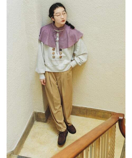 ehka sopo（エヘカソポ）の「クッキープリントスウェット（Tシャツ/カットソー・レディース・グレー/オリーブ/ネイビー・F）」の5枚目の写真