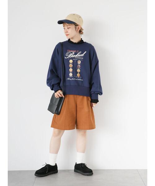 ehka sopo（エヘカソポ）の「クッキープリントスウェット（Tシャツ/カットソー・レディース・グレー/オリーブ/ネイビー・F）」の10枚目の写真