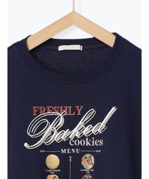 ehka sopo（エヘカソポ）の「クッキープリントスウェット（Tシャツ/カットソー・レディース・グレー/オリーブ/ネイビー・F）」の15枚目の写真