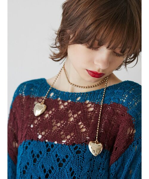 jouetie（ジュエティ）の「ダブルハートボールチェーンタイ（ネックレス・レディース・ゴールド/シルバー・FREE）」の8枚目の写真