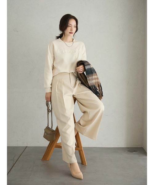 fifth（フィフス）の「ロゴ刺繍裏起毛スウェット（スウェット・レディース・カーキ/アイボリー・M）」の10枚目の写真