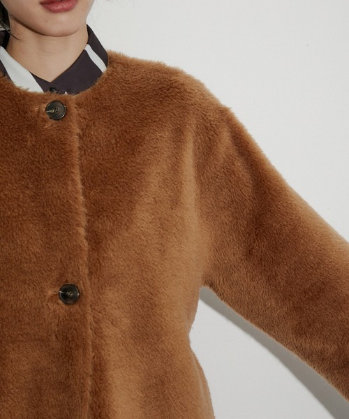ADAM ET ROPE'（アダムエロペ）の「【リバーシブル】レディフェイクボアコート（その他アウター・レディース・ブラウン/ベージュ・FREE）」の14枚目の写真