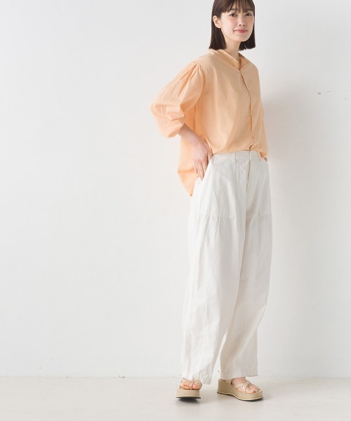 OMNES(オムネス)の「ダンプバルーンカーゴパンツ(カーゴパンツ・レディース・アイボリー/ネイビー/カーキ/ブラック/インディゴブルー/キナリ/ベージュ/ブルー・LARGE/MEDIUM)」の12枚目の写真