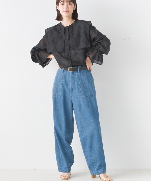 OMNES(オムネス)の「ダンプバルーンカーゴパンツ(カーゴパンツ・レディース・アイボリー/ネイビー/カーキ/ブラック/インディゴブルー/キナリ/ベージュ/ブルー・LARGE/MEDIUM)」の22枚目の写真